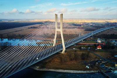 Large bridge over river with cars traffic