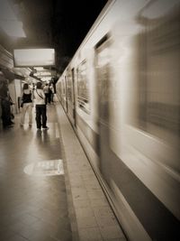 Subway train at subway station