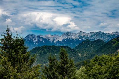 Scenic view of mountains against sky