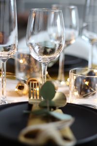 Close-up of wine glass on table