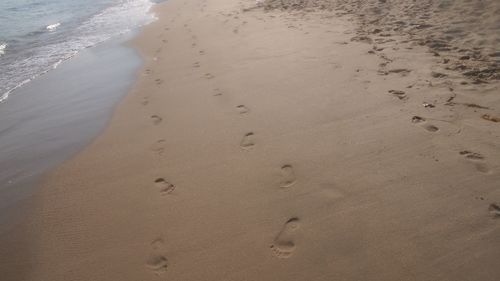 Close-up of sand on beach