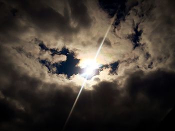 Low angle view of vapor trail in sky