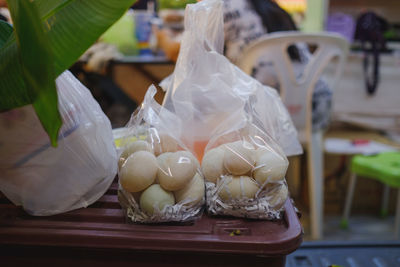 Close-up of ice cream for sale in market