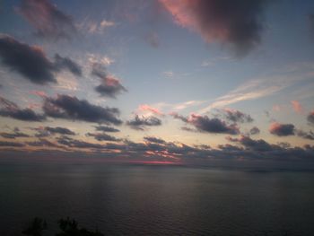 Scenic view of sea against sky at sunset