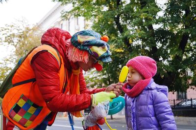 Child and clown