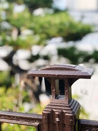 Close-up of cross in cemetery