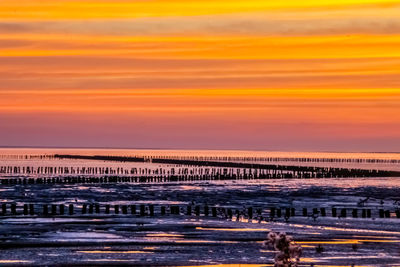 Scenic view of landscape against sky during sunset