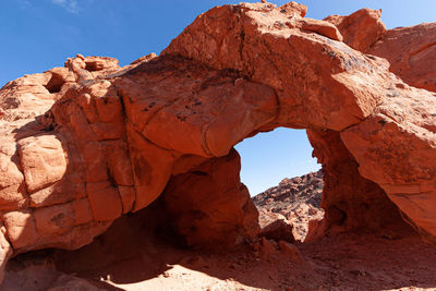 Geological formations and arches in the desert