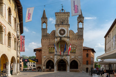 View of historic building against sky in city