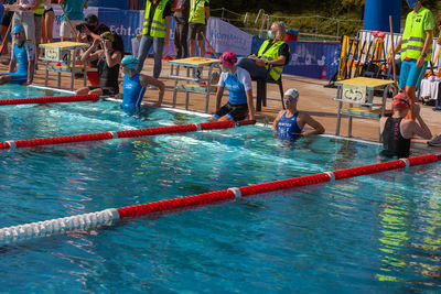 People swimming in pool