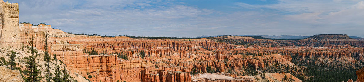 Panoramic view of landscape against cloudy sky