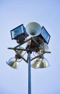 Low angle view of street light against clear sky