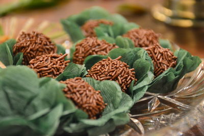 Close-up of brigadeiros