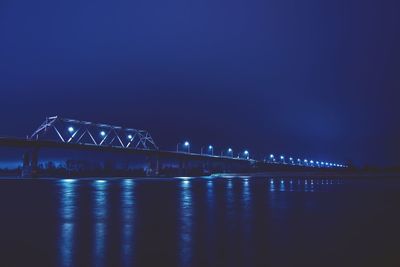 Bridge over river at night