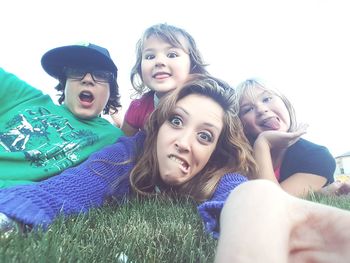 Portrait of happy friends