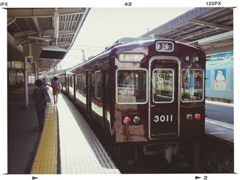 Train at railroad station platform