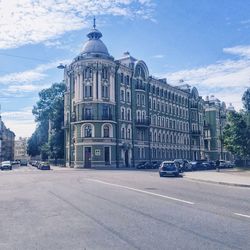 View of buildings along road