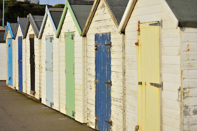 Row of houses on wall of building