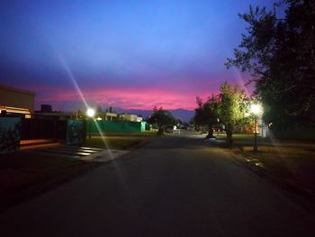 View of road at night