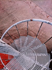 High angle view of man skateboarding on metal