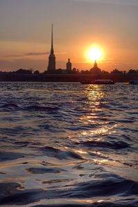 View of building at sunset