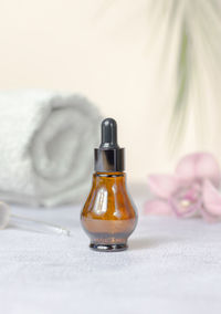 Close-up of bottle on table