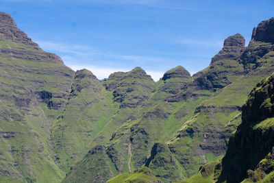 Panoramic view of rocky mountains against sky