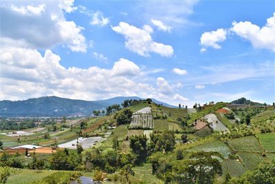 Panoramic view of townscape against sky