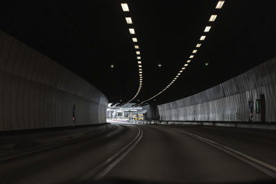 Empty road in tunnel
