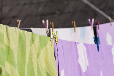 Clothes hanging on rack