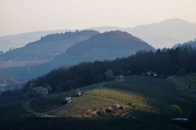 High angle view of landscape against sky