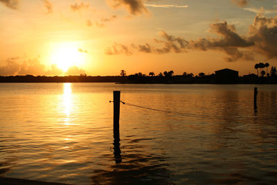 Scenic view of sunset over sea