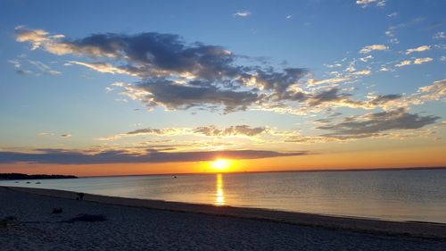 Scenic view of sea during sunset
