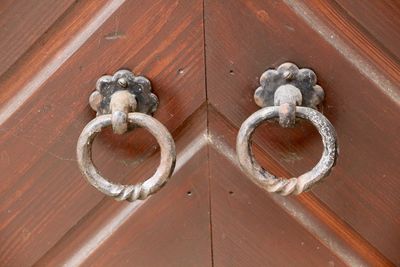Detail shot of door handles