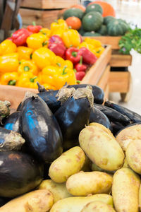 Close-up of fruits for sale at market stall