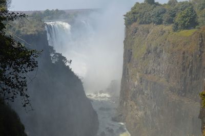 Scenic view of waterfall