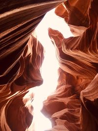 Low angle view of rock formations