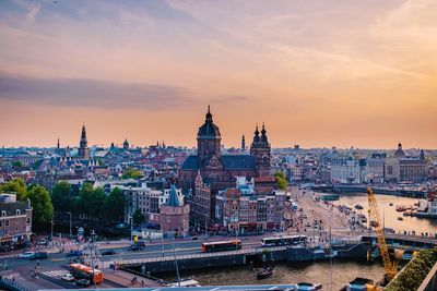 Sunset over amsterdam 