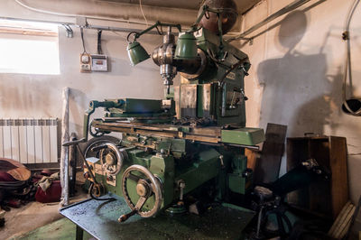 Old machinery in factory