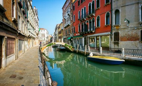 View of canal in city