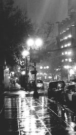 Illuminated city at night