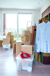 Stack of books in box