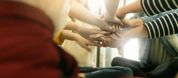 Group of people in hands