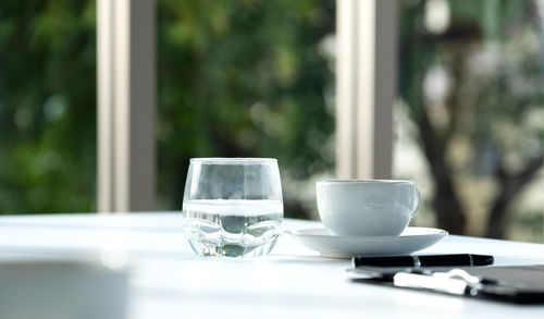 Coffee cup on table