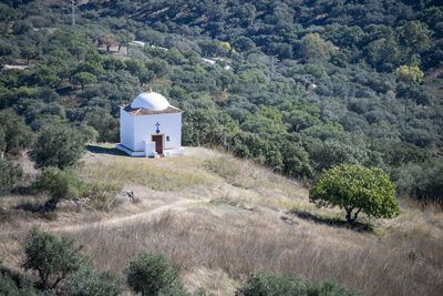 Built structure on field