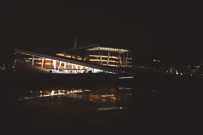 View of illuminated bridge at night