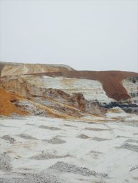 Scenic view of desert against clear sky