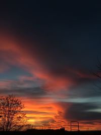 Low angle view of dramatic sky during sunset