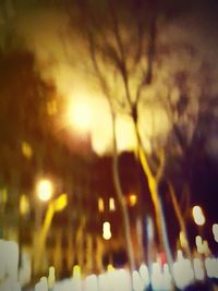 View of illuminated lights at night