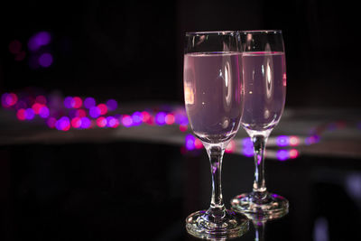 Close-up of wine glass on table